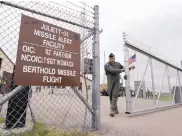  ?? CHARLIE RIEDEL/ASSOCIATED PRESS ?? A gate is closed at an ICBM launch control facility outside Minot, N.D., in June 2014. Inspection reports of such areas have been declared off-limits by the Pentagon.