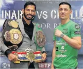  ??  ?? REMATCH Jorge Linares and Anthony Crolla