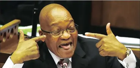  ?? Picture: PHANDO JIKELO ?? LOCKING HORNS: President Jacob Zuma faced a grilling from opposition parties in Parliament when he directly answered questions by MPs yesterday.