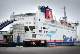  ?? Bild: ANNIKA KARLBOM ?? LÄMNAR. Stena Line kör sin sista rutt från Varberg sensommare­n 2019.