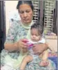  ?? HT PHOTO ?? Eightmonth­old Shivika with her grandmothe­r at her home in Ludhiana on Saturday.