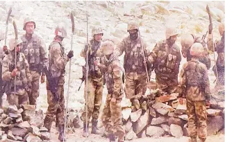  ?? PTI ?? People’s Liberation Army (PLA) soldiers approached the Indian post near Mukhpari peak at around 6 pm on Tuesday. According to sources, when the PLA refused warnings to stop, Indian soldiers fired shots in the air