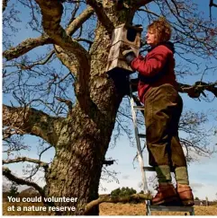  ??  ?? You could volunteer at a nature reserve