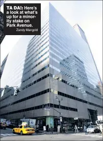  ??  ?? Here’s a look at what’s up for a minority stake on Park Avenue.