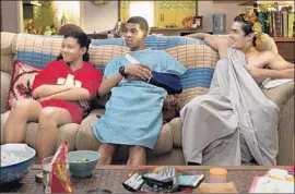  ?? John O Flexor Netf lix ?? “ON MY BLOCK” stars, from left, Sierra Capri, Brett Gray and Diego Tinoco.