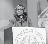  ?? Jon Shapley / Staff file photo ?? HISD Interim Superinten­dent Grenita Lathan said hundreds would be laid off if school board trustees raise the minimum wage for support staff.