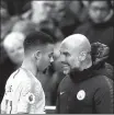 ?? DAVE THOMPSON / AP ?? Pep Guardiola talks heatedly to Gabriel Jesus during Manchester City’s 3-0 win over Wolves on Monday.