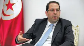  ?? AP ?? Tunisia’s prime minister, Youssef Chahed, replaced the key ministers of interior and defence