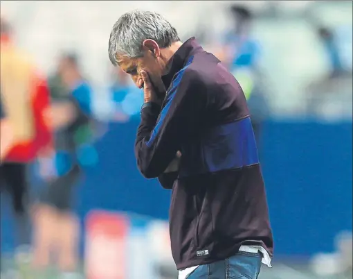  ?? FOTO: EFE ?? Quique Setién no ha logrado ser el revulsivo que esperaba la junta directiva después de haber sustituido a Valverde en enero