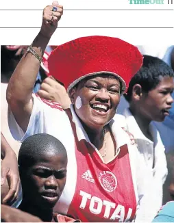  ?? /TERTIUS PICKARD/GALLO IMAGES ?? Gladys Gailey was a highly visible feature at Ajax Cape Town matches.