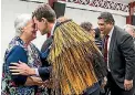  ??  ?? Mayor Justin Lester and deputy Paul Eagle at Pipitea Marae yesterday.