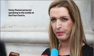  ??  ?? Vicky Phelan pictured speaking to the media at the Four Courts.