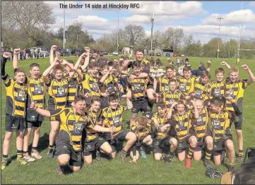  ??  ?? The Under 14 side at Hinckley RFC