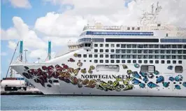  ?? CARL JUSTE/THE MIAMI HERALD ?? Gov. Ron DeSantis is challengin­g an injunction that allowed Norwegian Cruise Line to require “vaccine passports” to permit passengers to sail on their ships.