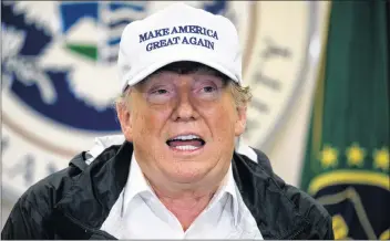  ?? AP PHOTO ?? President Donald Trump speaks at a roundtable on immigratio­n and border security at U.S. Border Patrol McAllen Station, during a visit to the southern border Thursday.