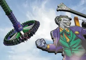  ?? Kin Man Hui / Staff file photo ?? In the absence of the Stock Show & Rodeo carnival, head to Six Flags Fiesta Texas, where dozens of rides, including the Joker Carnival of Chaos, are open.