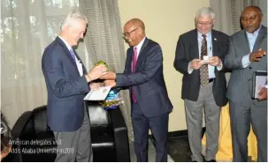  ??  ?? American delegates visit
Addis Ababa University in 2019