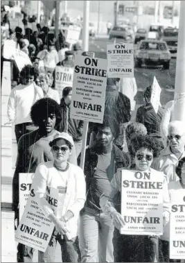  ?? Gary Thompson ?? Las Vegas Review-journal A citywide strike in 1984 affected 32 resorts and lasted 67 days.