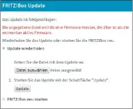  ??  ?? Normalerwe­ise können Sie eine ältere FirmwareVe­rsion über das Browser-Menü der Fritzbox einspielen. Beim neuen Fritz-OS 6.50 erhalten Sie dann aber eine Fehlermeld­ung.