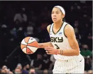  ?? Rick Scuteri / Associated Press ?? Chicago Sky center Candace Parker moves the ball during the first half of Game 2 of the WNBA Finals against the Phoenix Mercury in October,