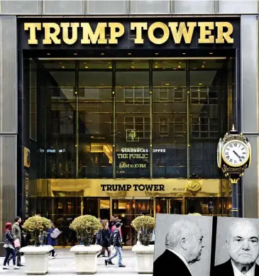  ??  ?? GOODFELLAS Trump employed “mobbedup ɿrmsť to build promects in 0anhattan, according to one writer. From top: Trump Tower; mug shots of Salerno and Castellano, who controlled a company that reportedly did business with Trump. Opposite: Cohen.