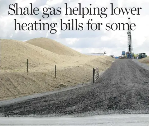  ?? KEITH SRAKOCIC / THE ASSOCIATED PRESS FILES ?? A shale gas well site in Zelienople, Pa. Gas prices have plummeted over the past five years, but are expected to be 5% to 6% higher this year than last year.