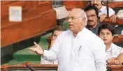  ??  ?? Congress leader Mallikarju­n Kharge speaks in the Lok Sabha in New Delhi on Wednesday