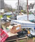  ?? Picture: Martin Apps ?? Rubbish dumped in Hockers Lane, Bearsted, left, and on the green at Greenway, Barming