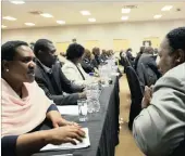  ??  ?? Thoko Didiza, ANC’s mayoral candidate for Tshwane, talks to Minister of Science and Technology Naledi Pandor.