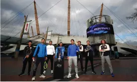  ?? Photograph: Clive Brunskill/Getty Images ?? (L-R) Dominic Thiem, Novak Djokovic, Matteo Berrettini, Roger Federer, Rafael Nadal, Alexander Zverev, Daniil Medvedev and Stefanos Tsitsipas.