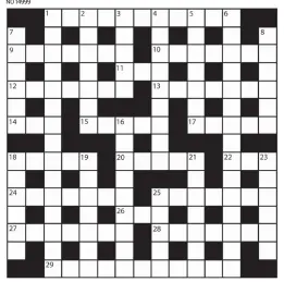  ??  ?? PRIZES of £20 will be awarded to the senders of the first three correct solutions checked. Solutions to: Daily Mail Prize Crossword No. 14,999, PO BOX 3451, Norwich, NR7 7NR. Entries may be submitted by second-class post. Envelopes must be postmarked...