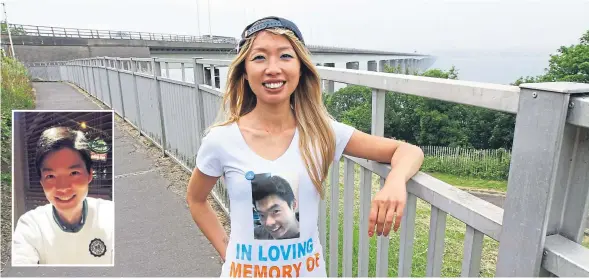  ??  ?? Mei Li has walked from Dundee to St Andrews in memory of her brother Jeff, who died from a rare form of bone cancer.