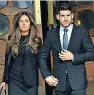  ??  ?? Ched Evans leaves court with his girlfriend Natasha Massey