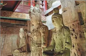  ?? PROVIDED TO CHINA DAILY ?? Buddha statues in the Tianlong Mountain grottoes in Taiyuan, Shanxi province.