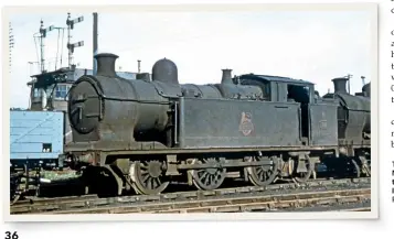  ?? RAIL PHOTOPRINT­S ?? This photograph of Rhymney Railway ‘R’ 0-6-2T No. 38 at Cardiff East Dock in 1956 shows where the inspiratio­n for the ‘56XX’ came from – the lengthy coupled wheelbase is very similar!