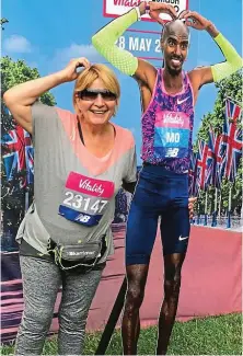  ??  ?? Motivated: Linda Van As follows Mo Farah’s lead