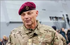  ?? ?? Fungerende forsvarsch­ef generalmaj­or Michael Wiggers Hyldgaard var med til at modtage fregatten.