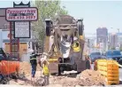  ?? MARLA BROSE/JOURNAL ?? Albuquerqu­e Rapid Transit constructi­on takes place near Central and University last month.