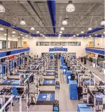  ??  ?? The IMG Performanc­e and Sports Science Center includes a 12,000-square-foot weight room.