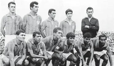  ?? ARCHIVO ?? La nómina del Unión Magdalena que consiguió el título del fútbol profesiona­l colombiano en 1968.