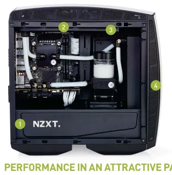  ??  ?? We actually opted for two NZXT 1
Mantas for this build. We loved the white variant, but the half black/white interior really clashed with the idea we wanted to bring to life here.
Although the Manta technicall­y 2
supports two 280mm radiators, you...