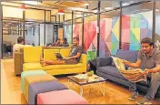  ??  ?? (Above) Coworking spaces such as 91springbo­ard now have vending machines for snacks, and dedicated spaces where people can lounge, read and chat as they take breaks through a long workday. In Okhla (left), there are napping spaces too.