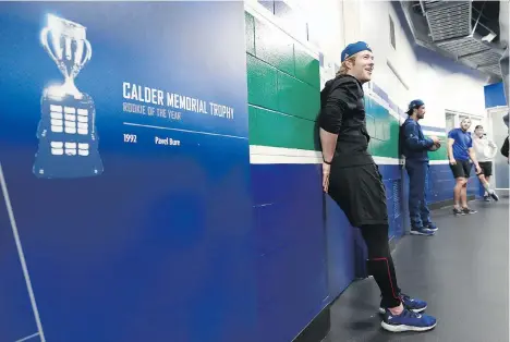  ?? JEFF VINNICK/NHLI VIA GETTY IMAGES ?? Canucks forward Brock Boeser is the latest young gun to go down with an injury, meaning Vancouver fans can only dream, for now, of Boeser and fellow up-and-coming star Bo Horvat piling up points against NHL competitio­n.