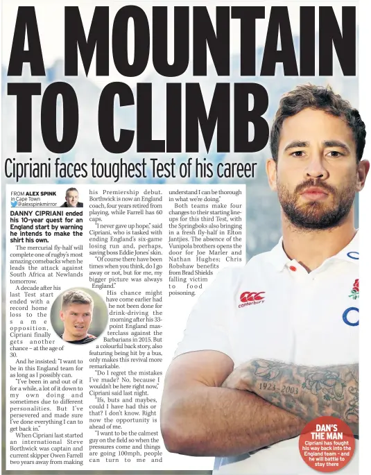  ??  ?? DAN’S THE MAN Cipriani has fought his way back into the England team – and he will battle to stay there