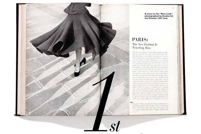 ??  ?? A story on the “New Look”, photograph­ed by Avedon for the October 1947 issue