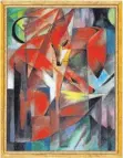  ?? FOTO: DPA ?? Zwei ineinander verschlung­ene rote Füchse prägen das Werk von Franz Marc (1913). Der Schätzwert liegt bei 42 Millionen Euro.