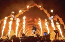  ?? Jamaal Ellis/Contributo­r ?? Travis Scott performs at the 2021 Astroworld Festival, where 10 people were killed in a crowd crush during his concert.