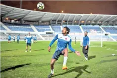  ??  ?? Football Club Belenenses players attend a training session at Restelo stadium in Lisbon on November 2, 2018. - AFP photo