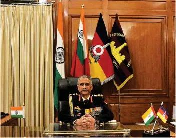  ?? ?? (Top) General M.M. Naravane, Chief of the Army Staff, continues to lead from the front as the Indian Army faces unpreceden­ted challenges on all fronts and undergoes restructur­ing and modernisat­ion; (Above) General M.M. Naravane during his opening remarks at the Annual Army Day Press Conference 2022.