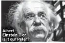  ??  ?? Albert Einstein ... or is it our Peter?